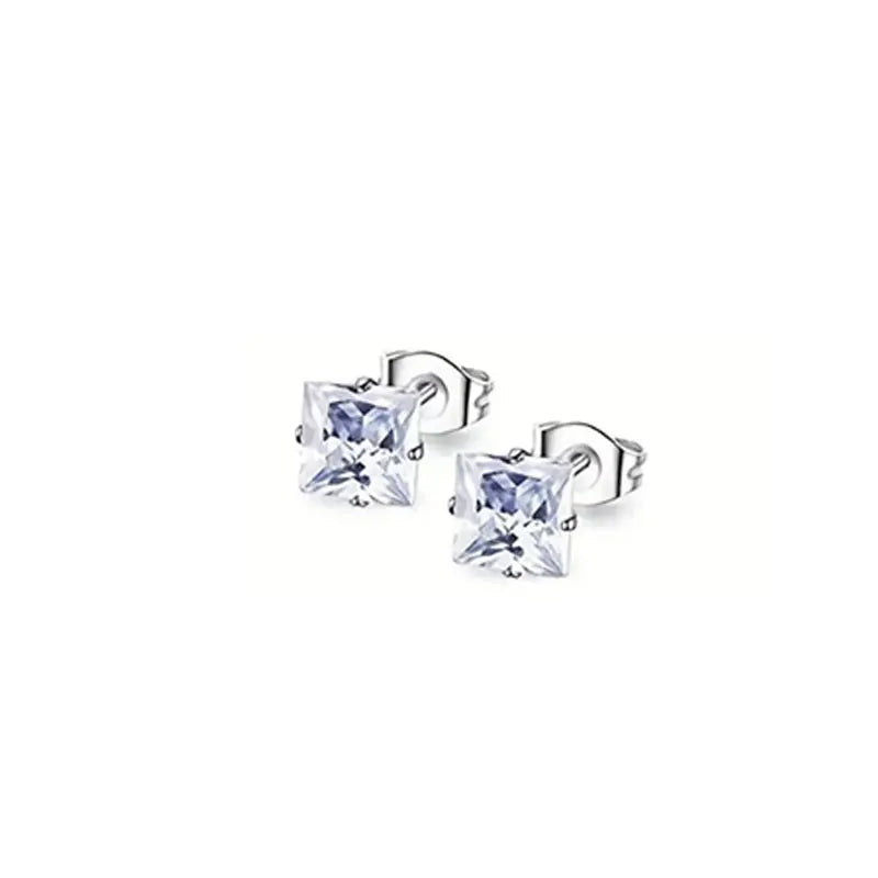 Onyx Stud Collection - Square Stud Silver