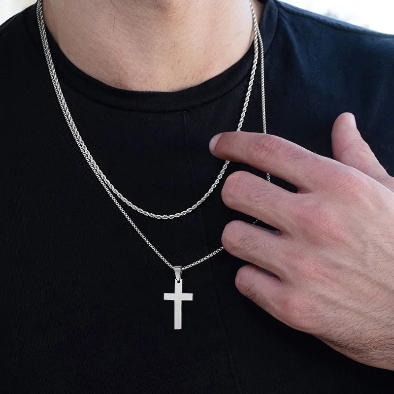 Rope Cross Necklace - detail