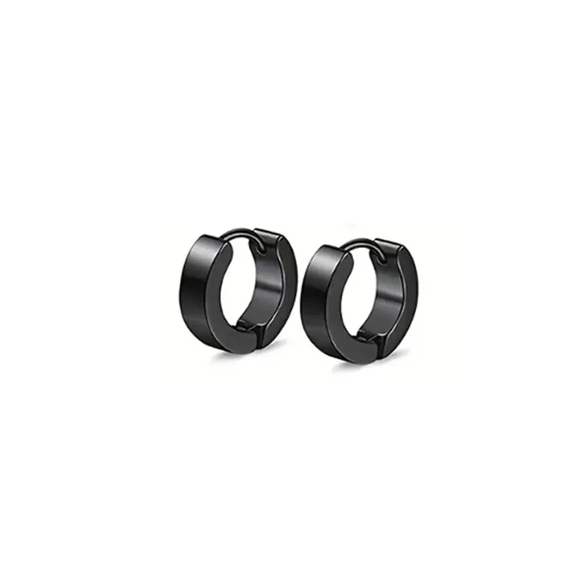 Onyx Stud Collection - Wide Hoop Black