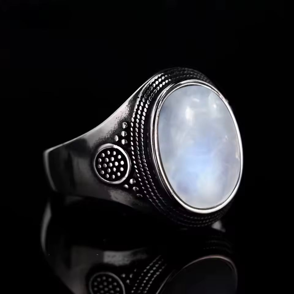 Moonstone Signet Ring - detail