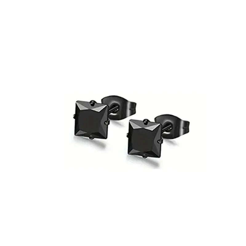 Onyx Stud Collection - Square Stud Black