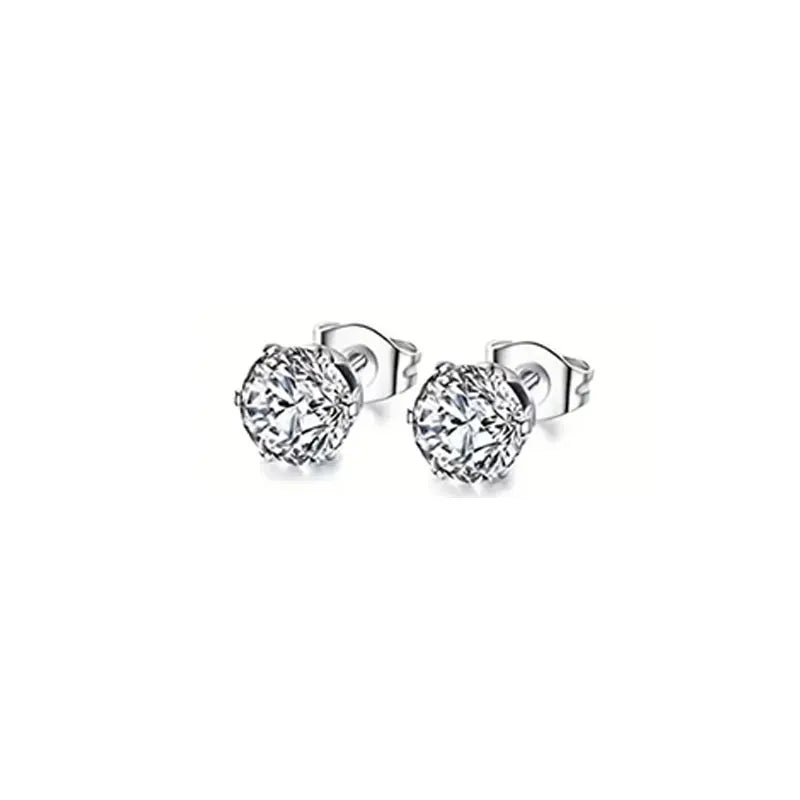 Onyx Stud Collection - Large Round Stud Silver