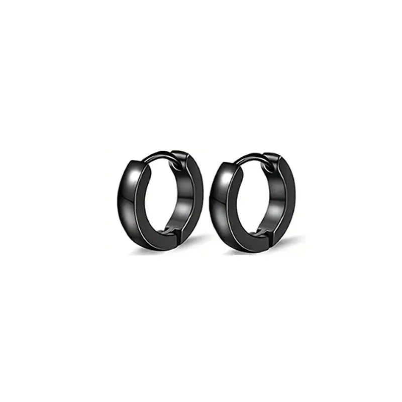 Onyx Stud Collection - Slim Hoop Black