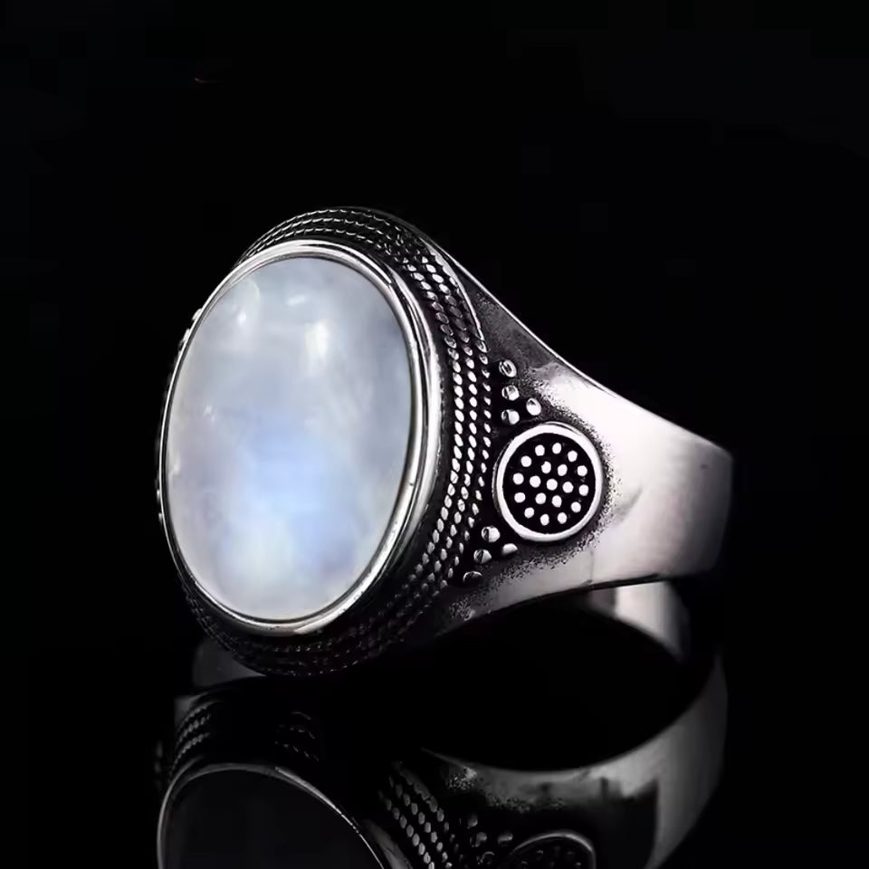 Moonstone Signet Ring - detail