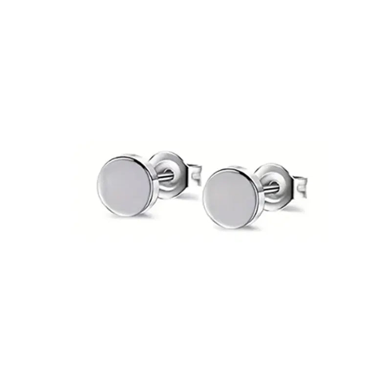 Onyx Stud Collection - Small Round Stud Silver
