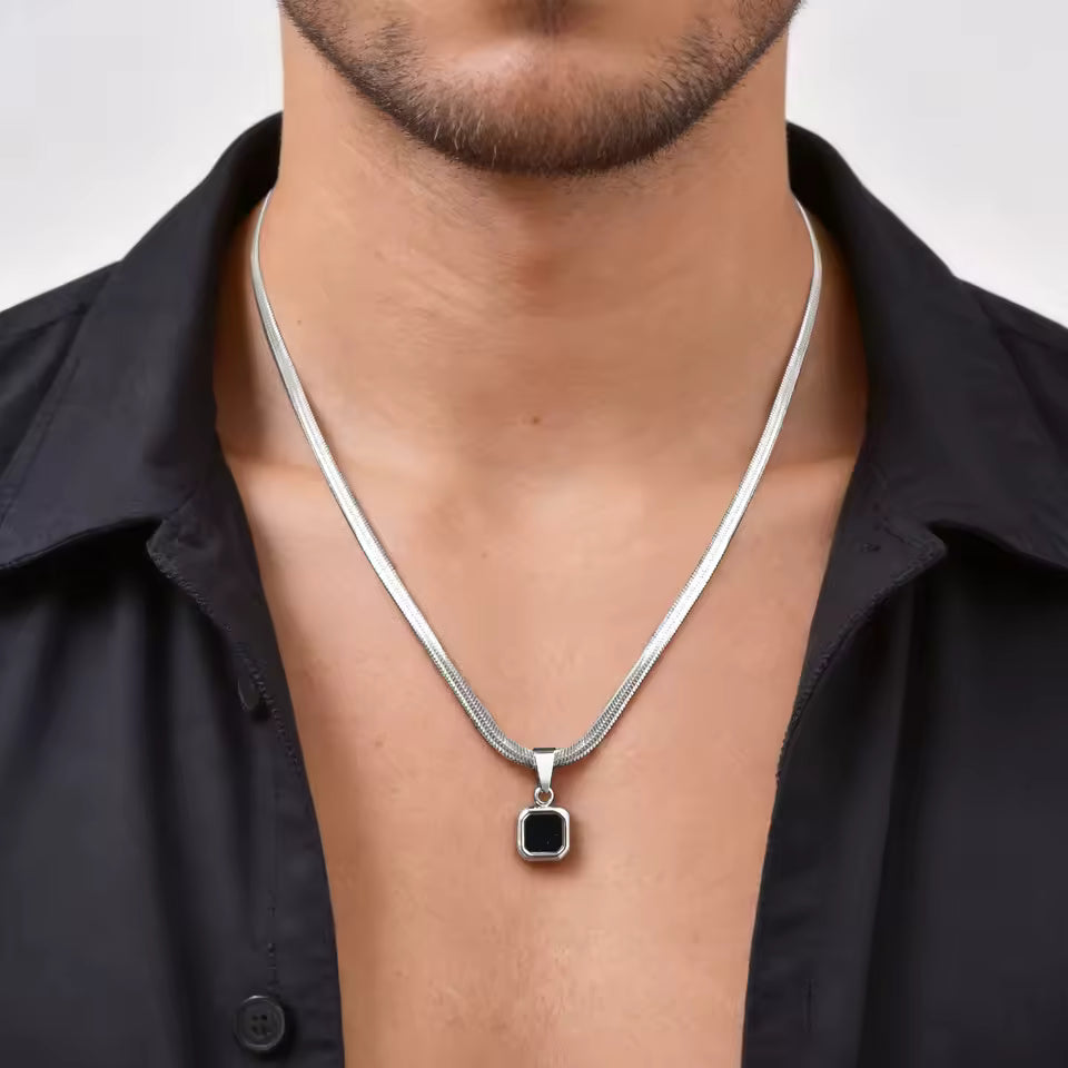 Geometric Stone Pendant - detail