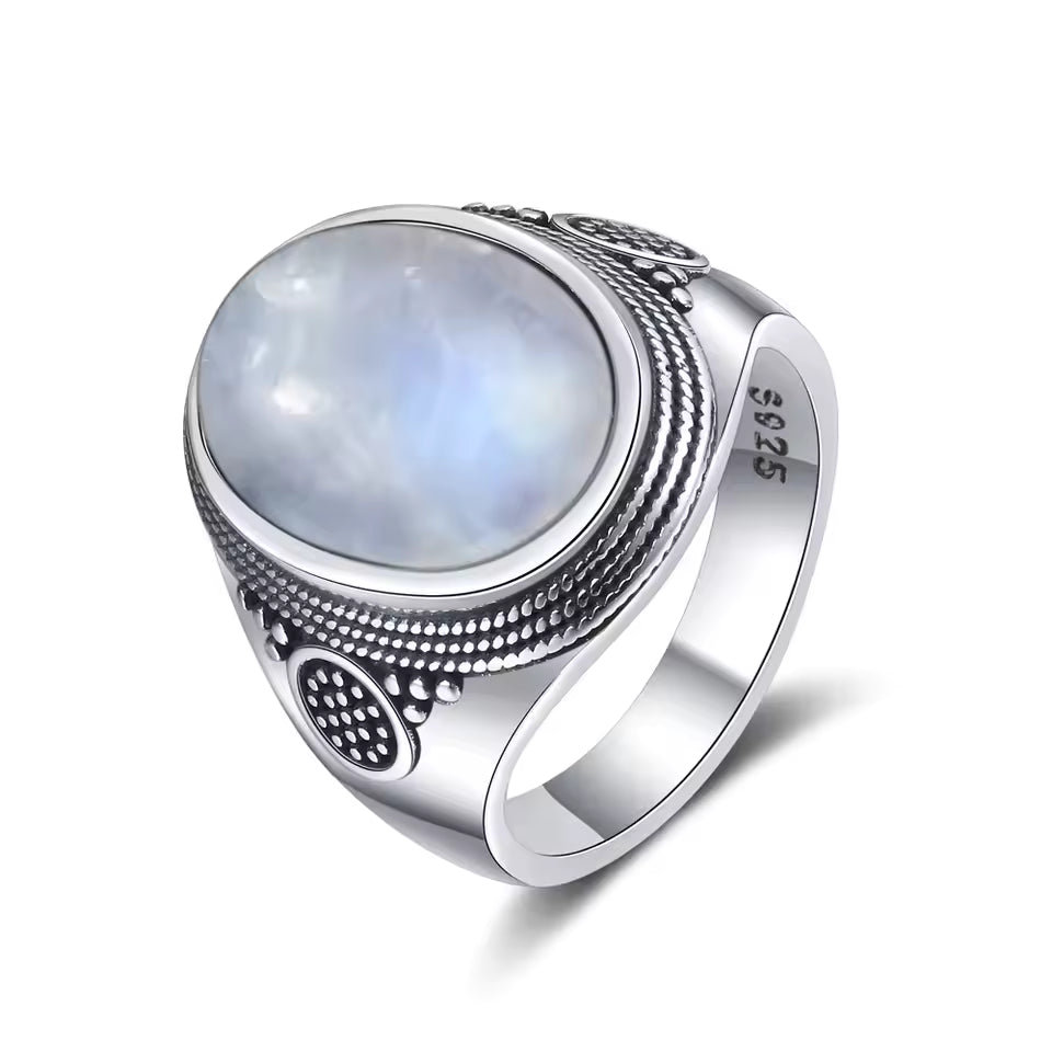 Moonstone Signet Ring - detail