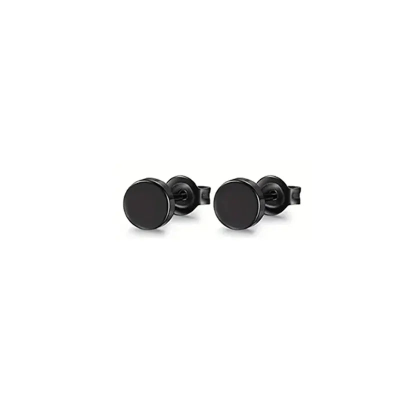 Onyx Stud Collection - Small Round Stud Black