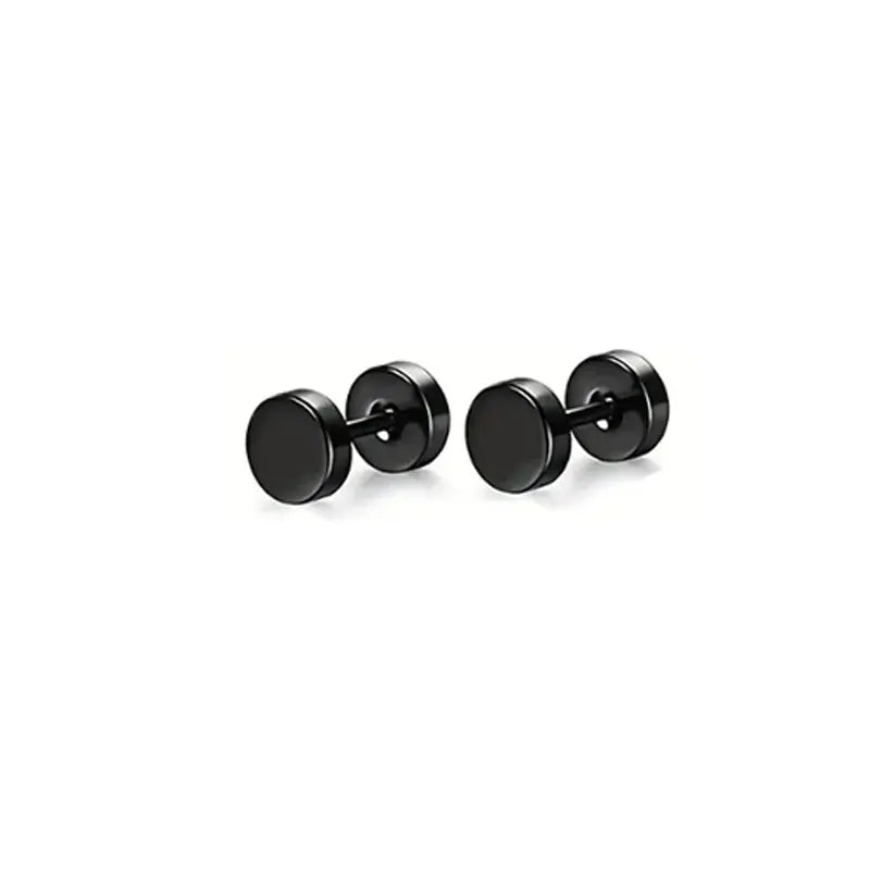 Onyx Stud Collection - Round Barbell Black