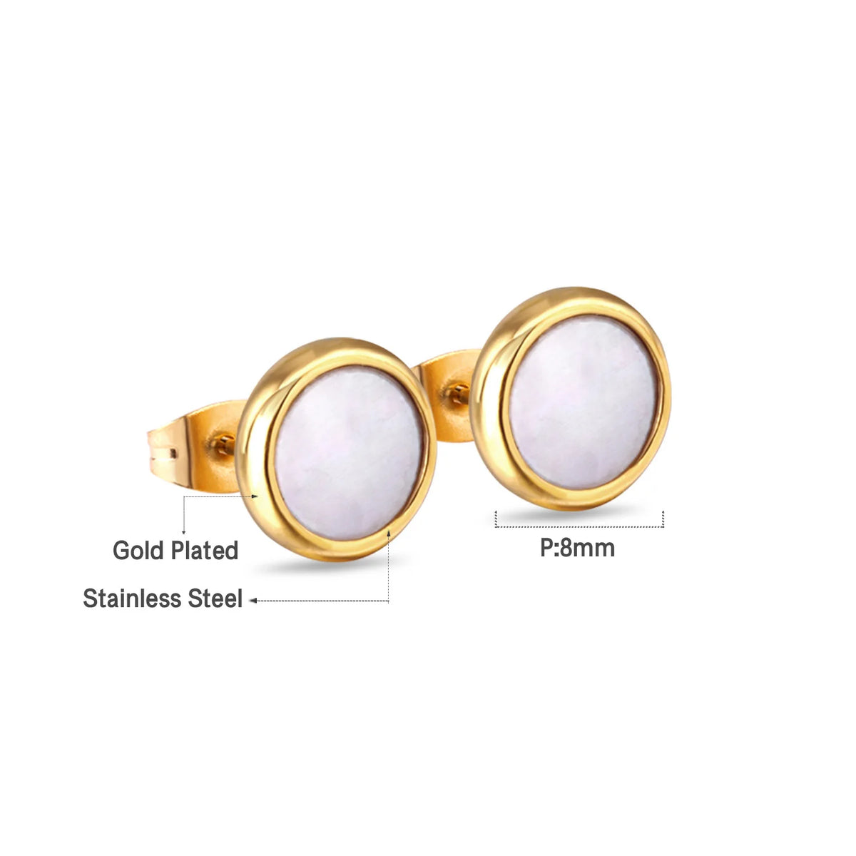 The Aurora Statement Studs - Gold/White