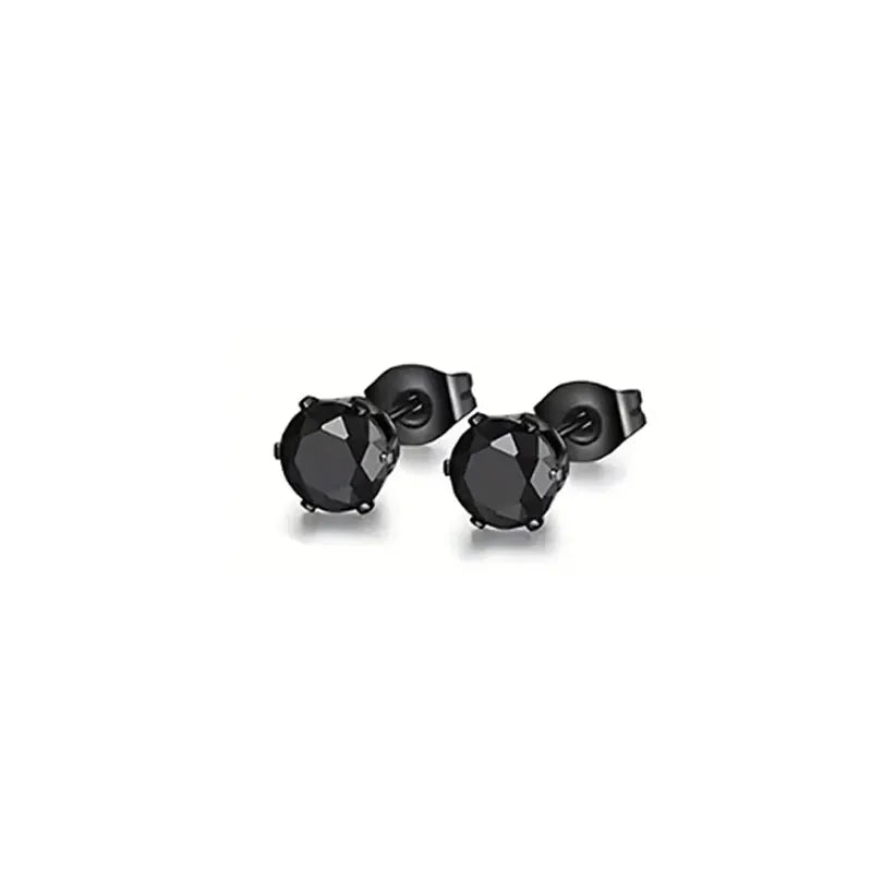 Onyx Stud Collection - Large Round Stud Black