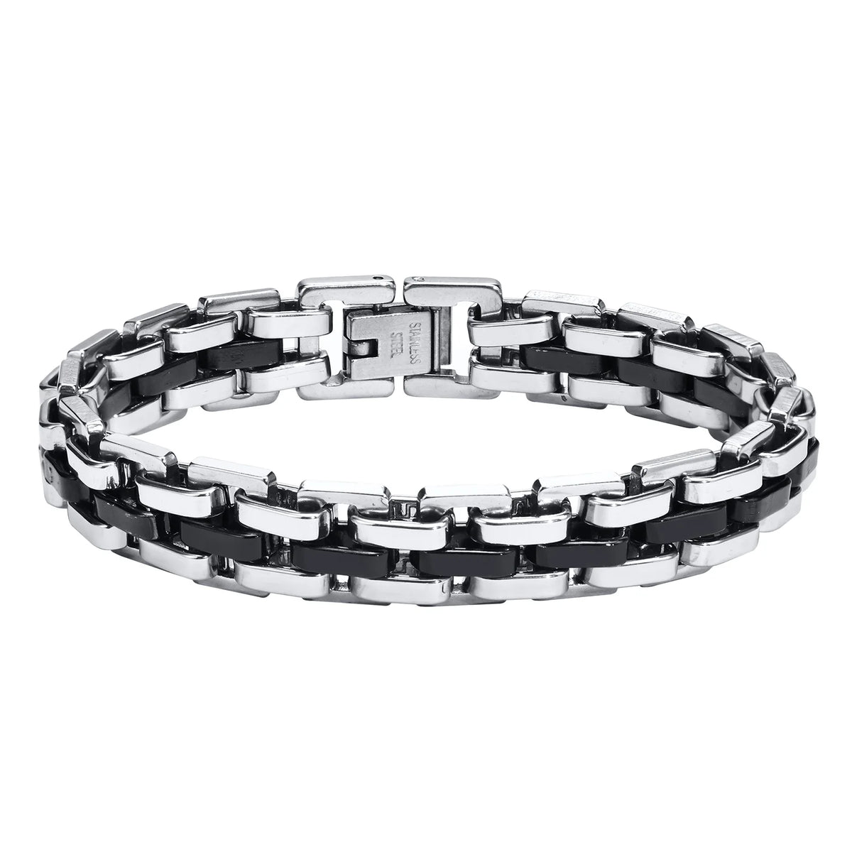 The Mercer Link Bracelet in Silver/Black