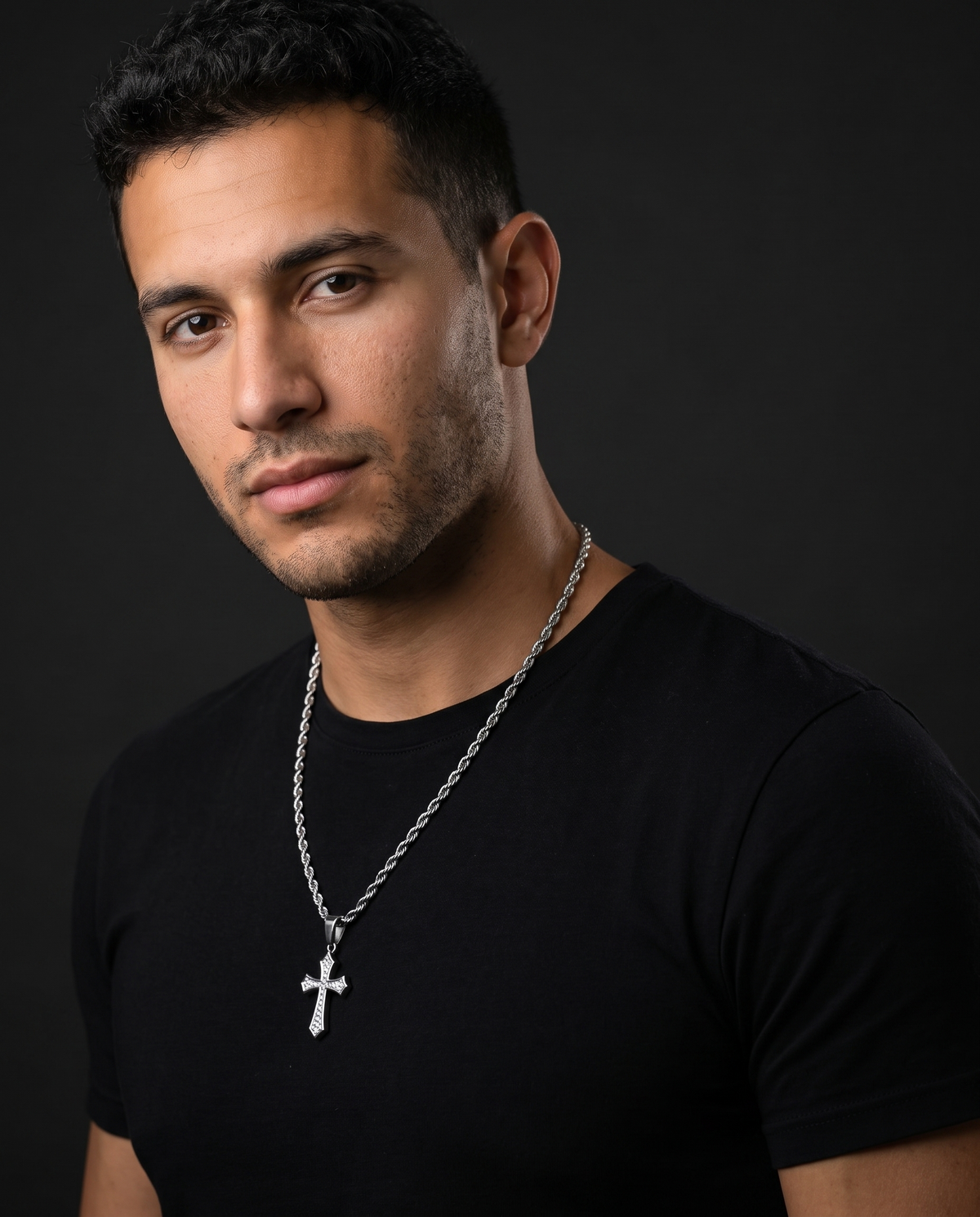 Essential Cross Necklace — worn on model
