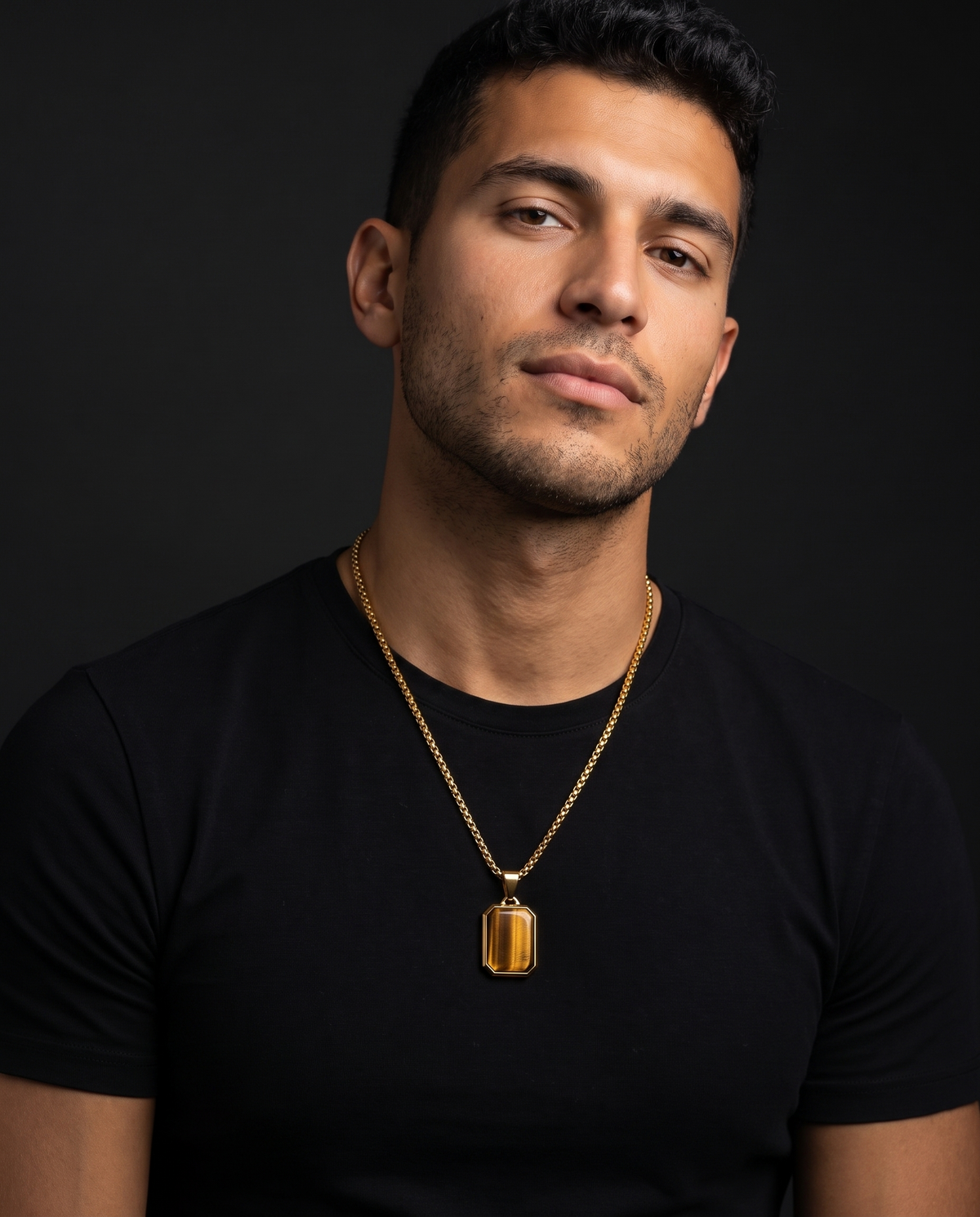 Stone Pendant — worn on model