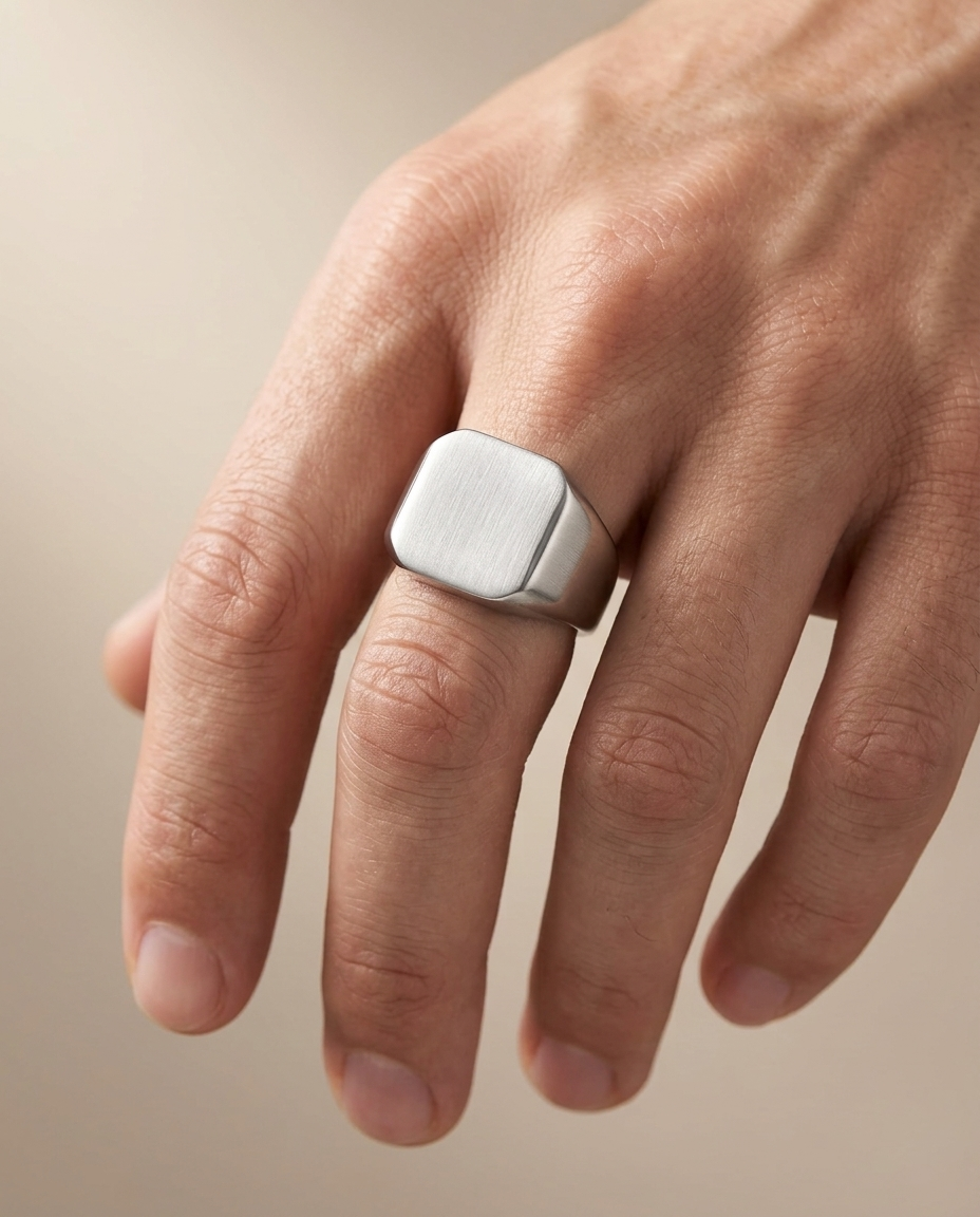 The Foundry Signet Ring, studio shot