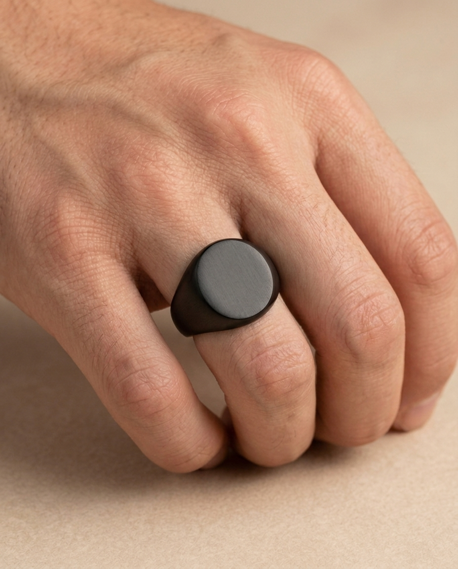 The Minimal Signet Ring - Black