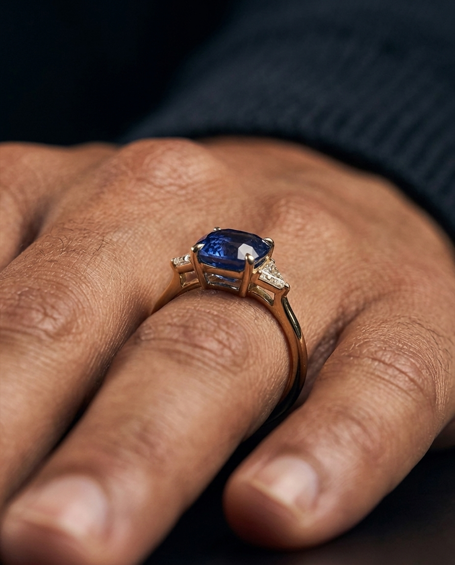 The Accent Ring, close-up detail on hand
