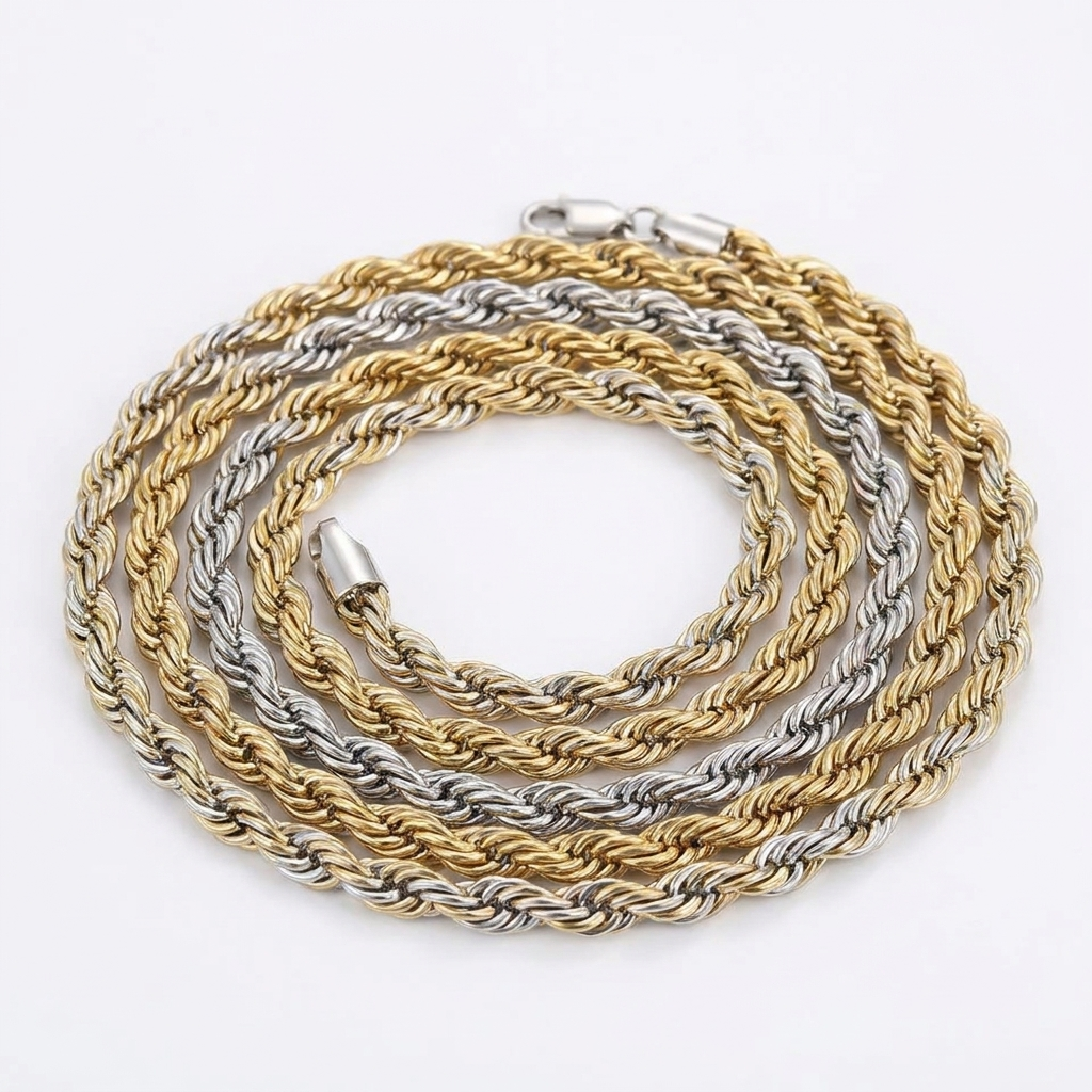 The Helix Rope Chain - Silver & Gold