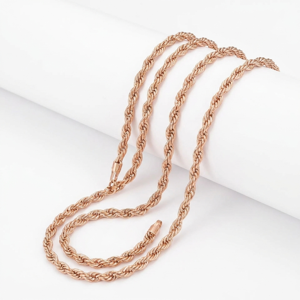 The Helix Rope Chain - Rose Gold