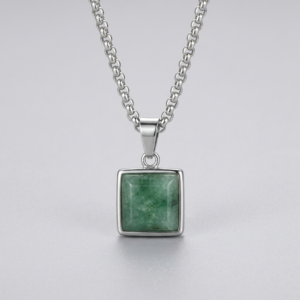 The Talisman Pendant - Green Aventurine / Silver